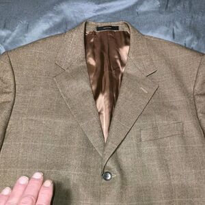 Vintage 90s Lord West Lambswool Sport Coat 44L Brown Tweed Blazer Made in Israel